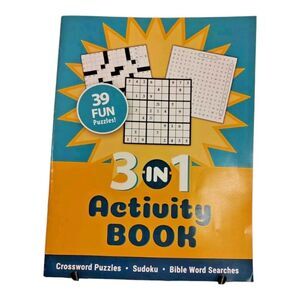 39 Fun Puzzles 3-in-1 Activity Book Sudoku Bible Word Searches Crossword Relax